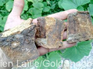 Du grès très oxydé datant du Quaternaire (source BRGM), dans le Couseran, en Ariège.