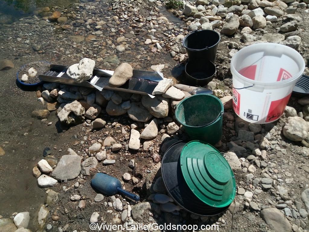 Orpaillage : technique de lavage à la rampe, sans pompe